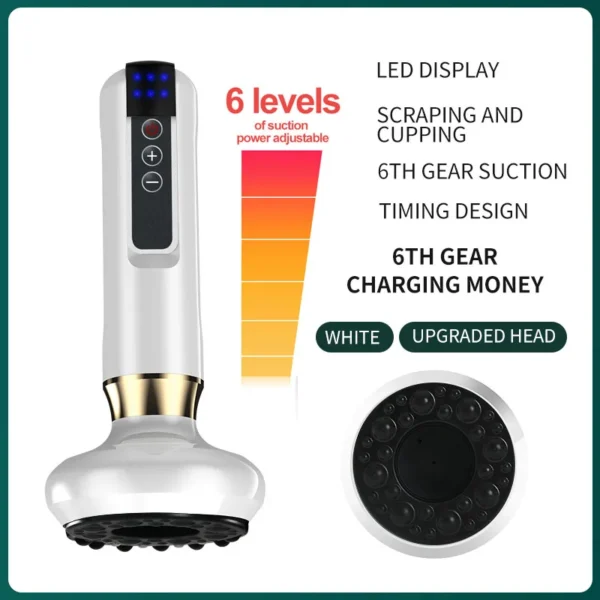 6/12 Gear Electric Cupping Massager Vacuum Suction Cup GuaSha Anti Cellulite Beauty Health Scraping Heat Body Slimming Massage - Image 9