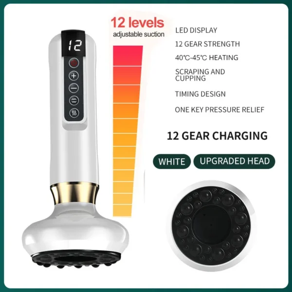 6/12 Gear Electric Cupping Massager Vacuum Suction Cup GuaSha Anti Cellulite Beauty Health Scraping Heat Body Slimming Massage - Image 11