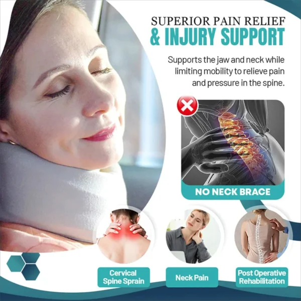 Soft Foam Neck Brace Support Adjustable Braces with Replacement Cover for Home School Office Travel - Image 5