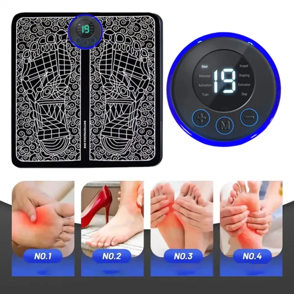 Foot Massger Sole Massage Pad Feet Muscle Stimulation 8 Modes 19 Level Relaxation USB Charging - Image 9