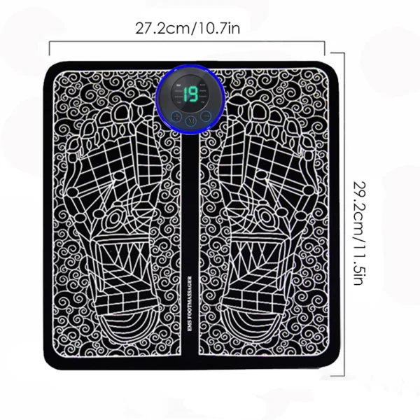 Foot Massger Sole Massage Pad Feet Muscle Stimulation 8 Modes 19 Level Relaxation USB Charging - Image 16