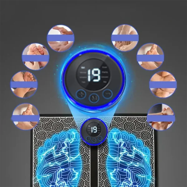 Foot Massger Sole Massage Pad Feet Muscle Stimulation 8 Modes 19 Level Relaxation USB Charging - Image 11