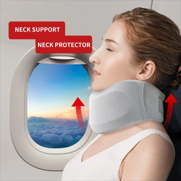 Soft Foam Neck Brace Support Adjustable Braces with Replacement Cover for Home School Office Travel - Image 4